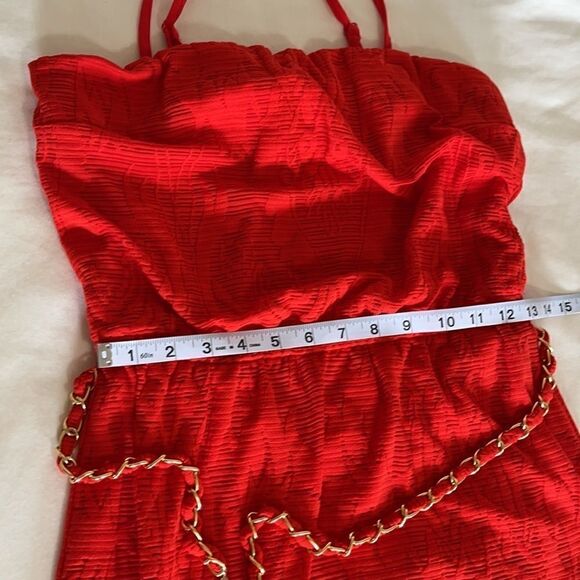 NWT Cache Red Lace Brocade Belted Maxi Dress SMALL - Picture 14 of 16